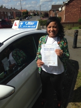 Passed on 11th August 2014 at Colwick Driving Test Centre with the help of her driving instructor Martin Powell....