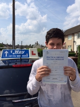 Passed on 19th May 2014 at Clifton Driving Test Centre with the help of his driving instructor Andrew Wakefield....